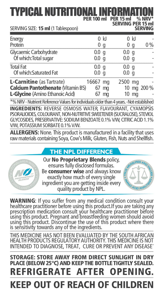 npl l carnitine NPL L-Carnitine Liquid 2500 480ml – Snatching Llama